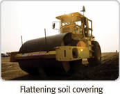 Flattening soil covering